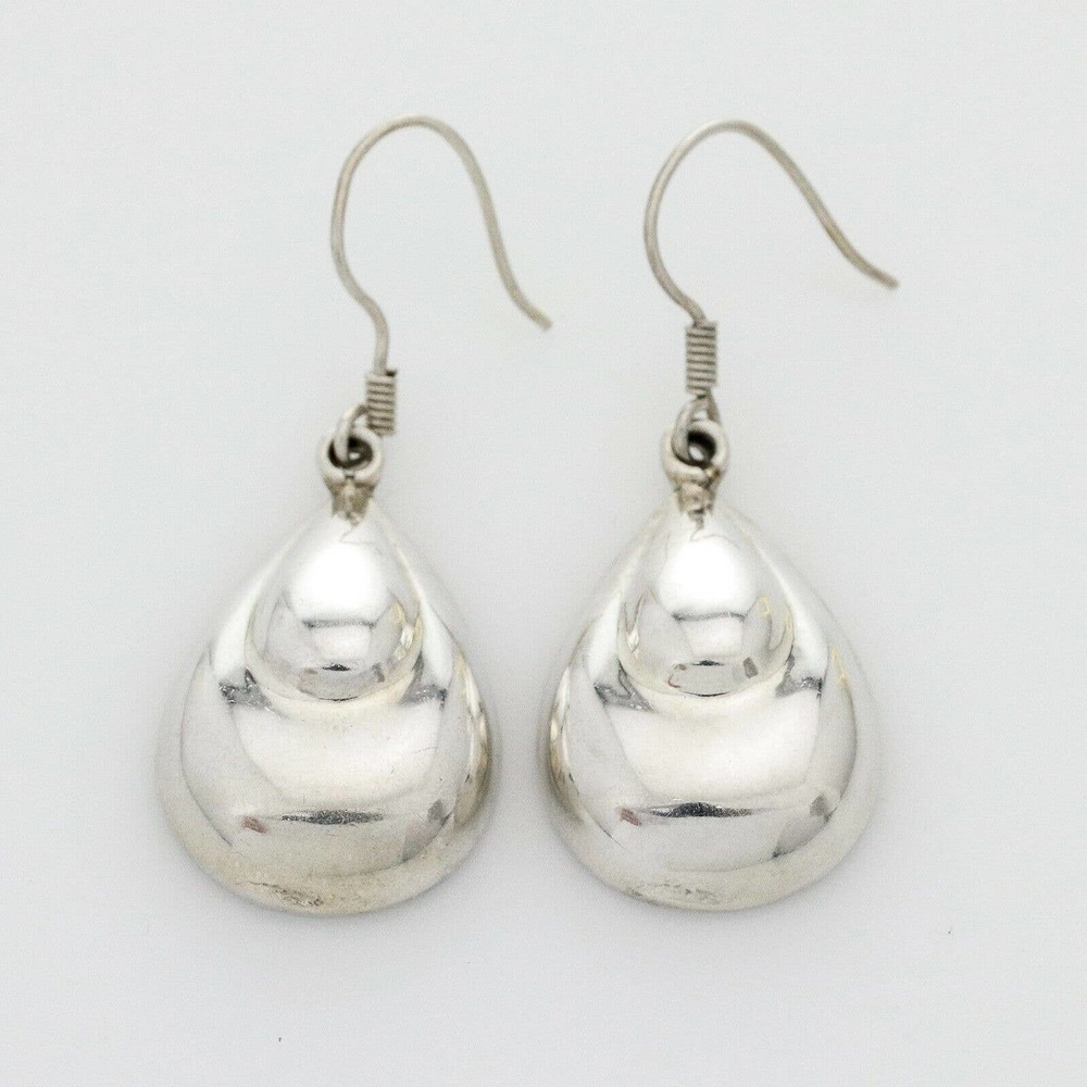 Elegant 925 Sterling Silver Taxco Teardrop Earrings